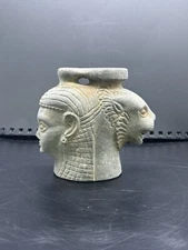 Ancient Near Eastern Depicting Head Of Female And Lion Head