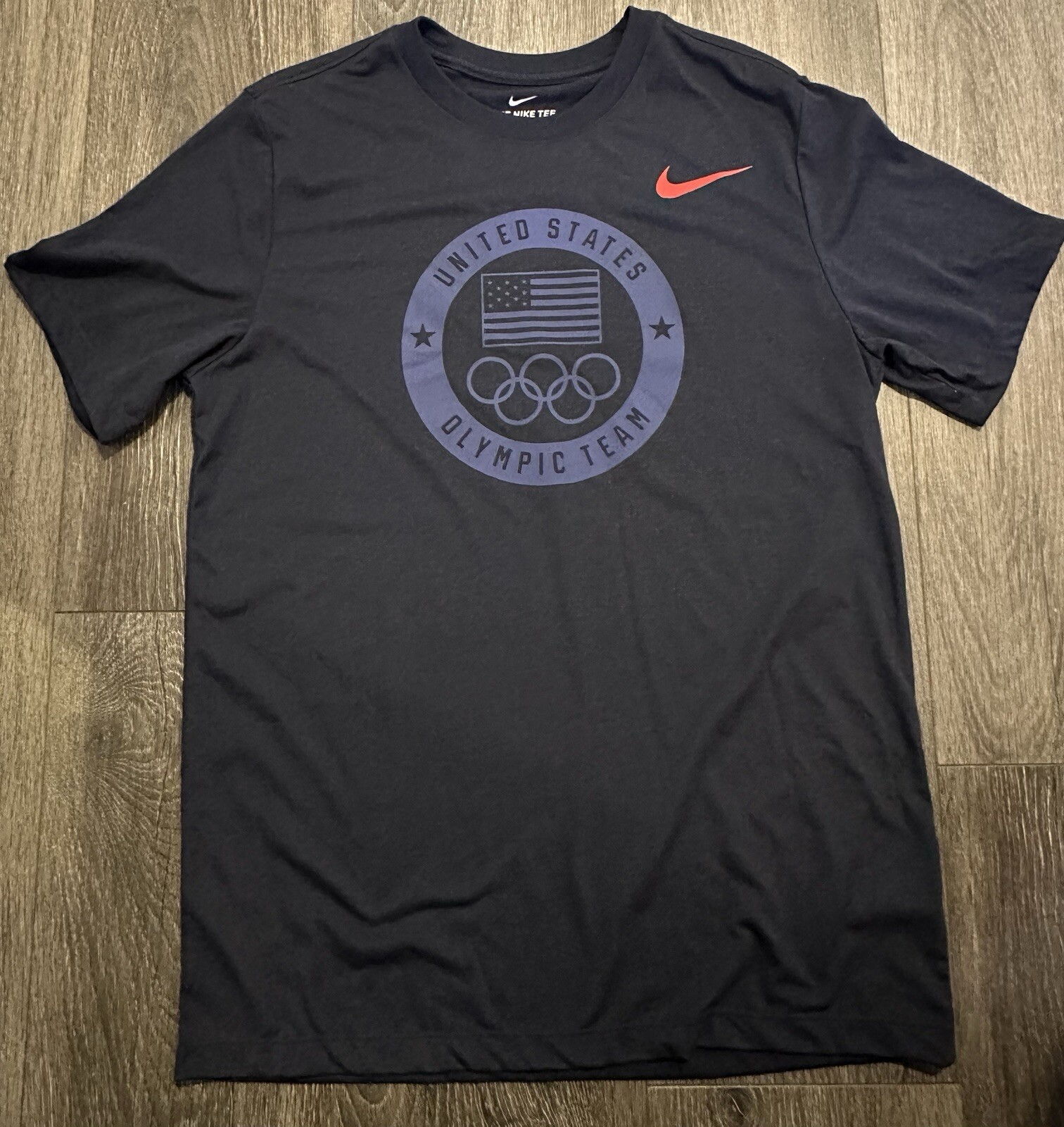 Nike Dri-Fit United States USA Olympic Team Blue T-Shirt Men Size Medium