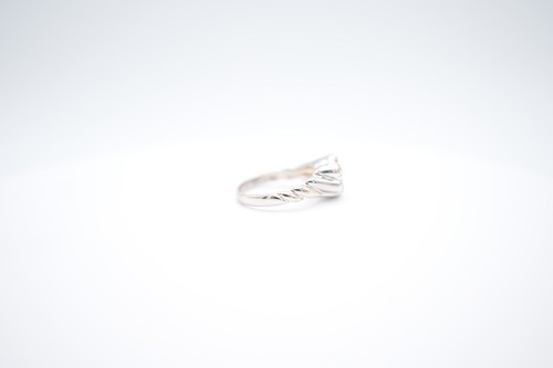 14K White Gold Diamond Cluster Flower Twist Ring .49 ct - Picture 5 of 8
