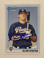 Allan Dykstra Signed Bowman #BP44 2010 Card San Diego Padres Auto MLB RAD
