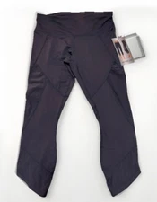 Active Life Women's Mesh Detail Capri Athletic Yoga Leggings Dark Gray Sz SM & M