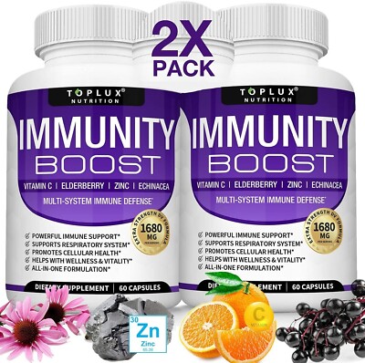 Immune System Booster - Includes Vitamin C - Zinc & Elderberry for Full Support