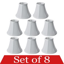 Set of 8 Clip On 5" Small Bell Shades for Chandelier (White)
