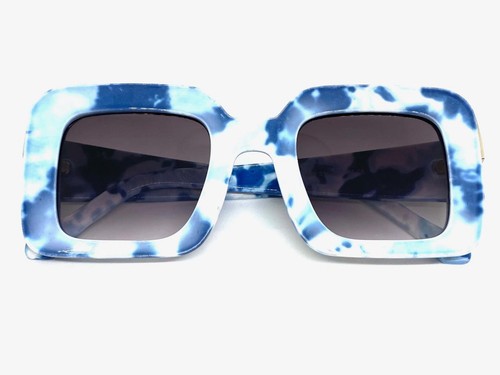 Classique Vintage Rétro Hip Hop Rappeur Style Soleil Lunettes L Carré Bleu Cadre - Photo 5 sur 6