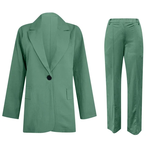 New Womens 2-piece Suit Set Long Sleeve Suit Pants Casual Business Size: S-5XL🔥 - Picture 19 of 39