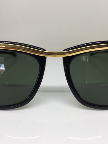 Vintage Bausch & Lomb Ray Ban L1004 VYAR Olympian ll Sunglasses Black Gold G-15 - Picture 11 of 12