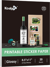 Koala Glossy Sticker Paper for Inkjet  Laser Printer, Printable Photo Sticker P