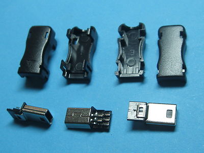 150 pcs Mini USB 5 Pin Male Plug Socket Connector with Plastic Cover New
