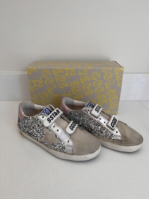 Golden Goose Silver Glitter Old School Sneaker - Size 31