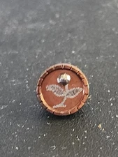 1800s Antique Bronze Tone Metal Relief floral motif Art Nouveau Deco Button A76e