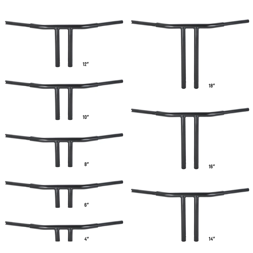 Manillar de barra en T de 4"" 6"" 8" 10" 12"" 14"" 16"" 18"" apto para Harley Sportster 883 Foto 2 de 4