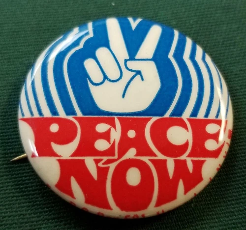 RARE ORIGINAL NEW OLD STOCK 1960's VIETNAM WAR PROTEST PIN PEACE NOW !  PK