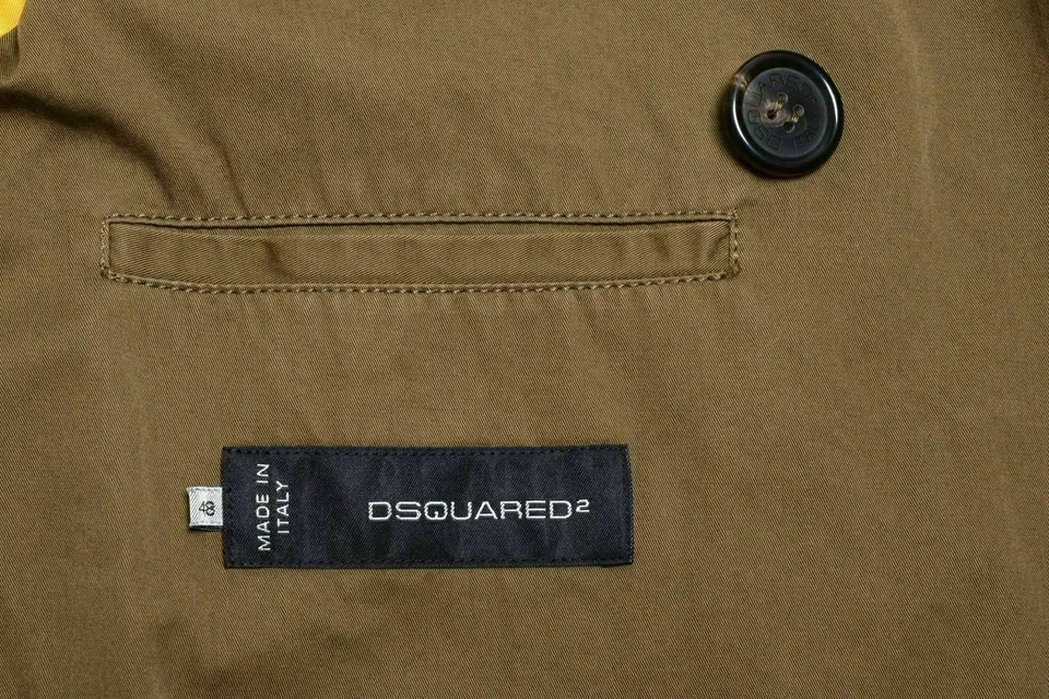 Blazer Abrigo Deportivo Para Hombre Dsquared2 Verde Oliva Doble Pecho US 38 IT 48 Foto 3 de 3