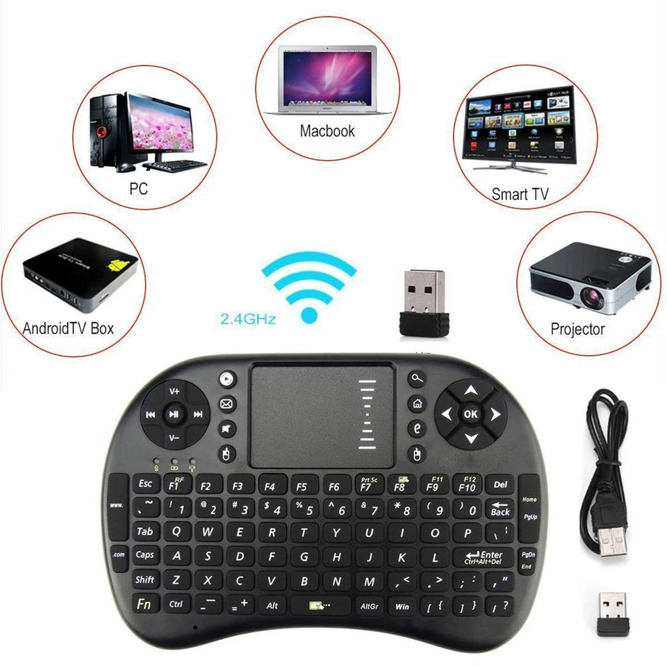 Mini 2.4G Wireless Keyboard Remote for Raspberry LG Smart TV Box Android TV LOT - Image 2 of 4