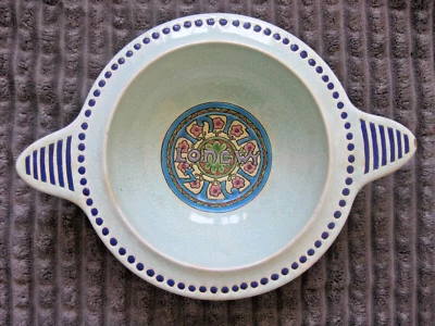 original alte SCHALE EMAUX DE LONGWY KERAMIK EMAIL FAYENCE um 1900 antik - Bild 1 von 4