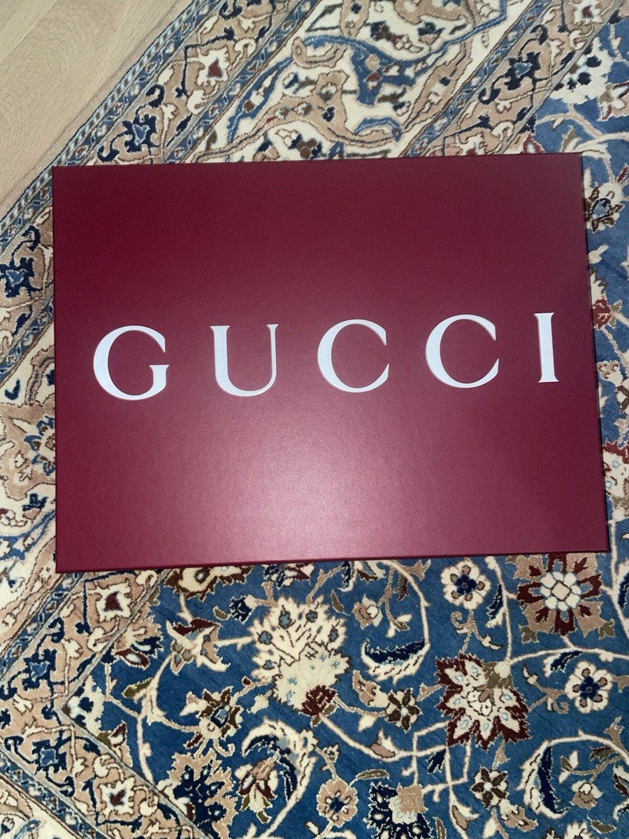 AUTHENTIC GUCCI Empty Gift Box - Maroon 16” X 12” X 2” W/Tissue