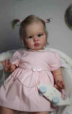 22'' Girl Birthday Gift Art Handmade Toddler Reborn Baby Doll Ellie Rooted Mohair