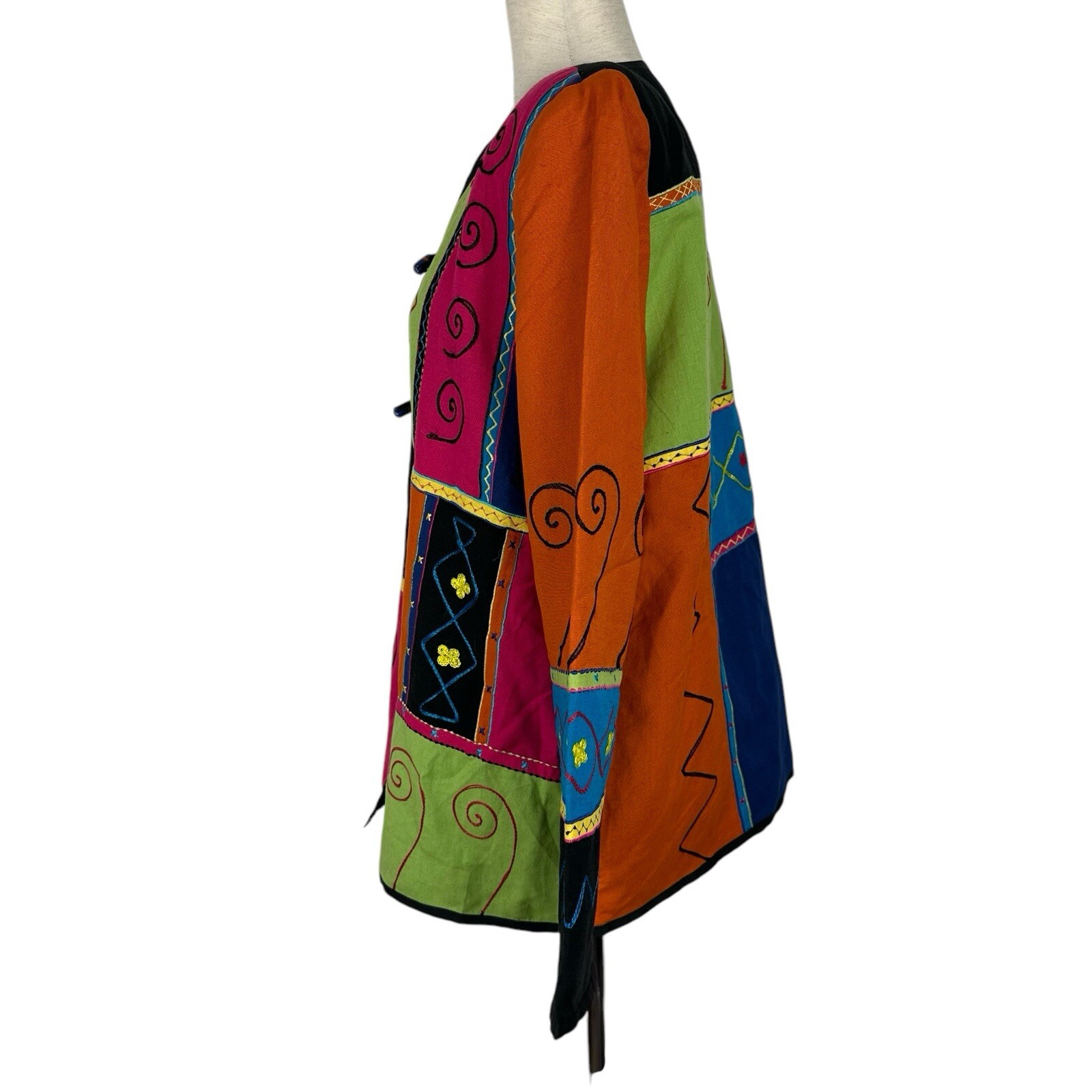 Indigo Moon Patchwork Jacket Women Medium Boho Co… - image 2