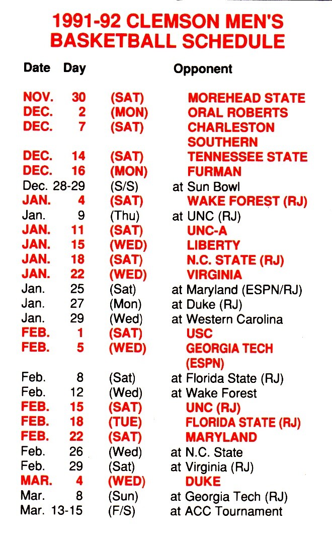 clemson-basketball-football-olympic-sports-cards-schedules-pick-from-list-ebay