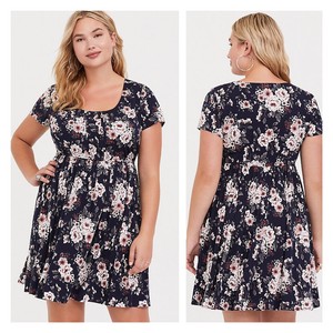 plus size navy skater dress