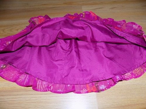 Size XS 4-5 Gap Kids Magenta Pink Tiered Ruffle Floral Short Mini Skirt EUC - Picture 3 of 3