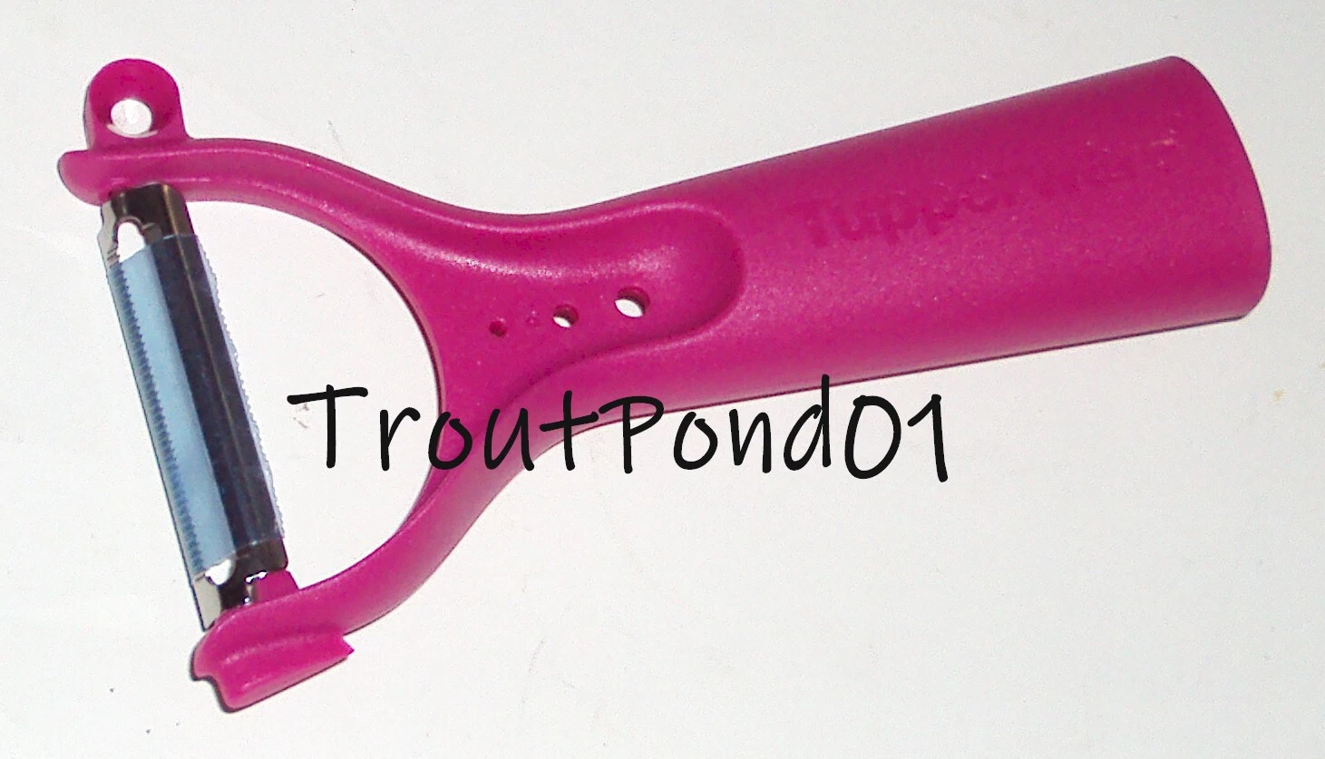 Tupperware Universal Peeler Horizontal Pink Handle Eye Removal Veggies 5 in 1