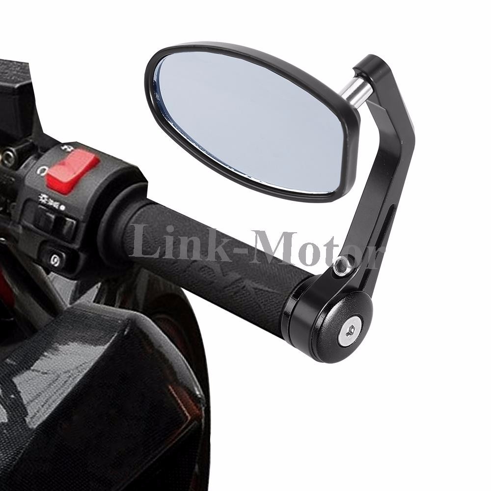 Black Motorcycle CNC 7/8 Bar End Rearview Side Mirrors