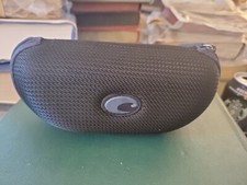 Costa Del Mar Sunglasses Hard Zip Up Clam Shell Case Black w/Grey Logo CASE ONLY