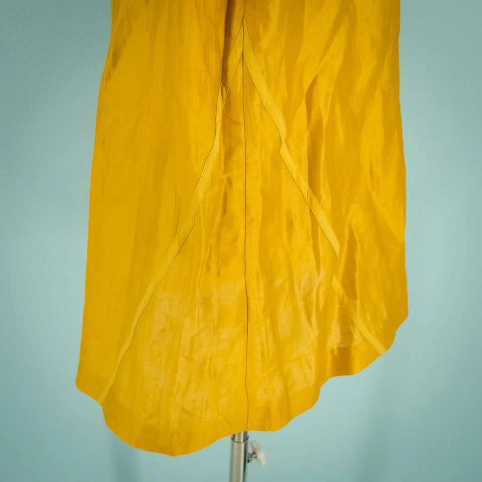 Chico's 3 Size XL Yellow Soft Topper Textured Linen 3/4 Sleeve Open Front Jacket - Image 2 of 4