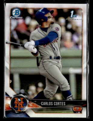 2018 Bowman Draft #BDC-60 Carlos Cortes Chrome Refractors Card New York Mets
