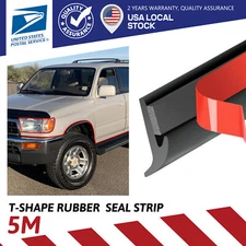 5M Black For T Shape Rubber Car SUV Seal Weather Strip Door Edge Moulding Trim
