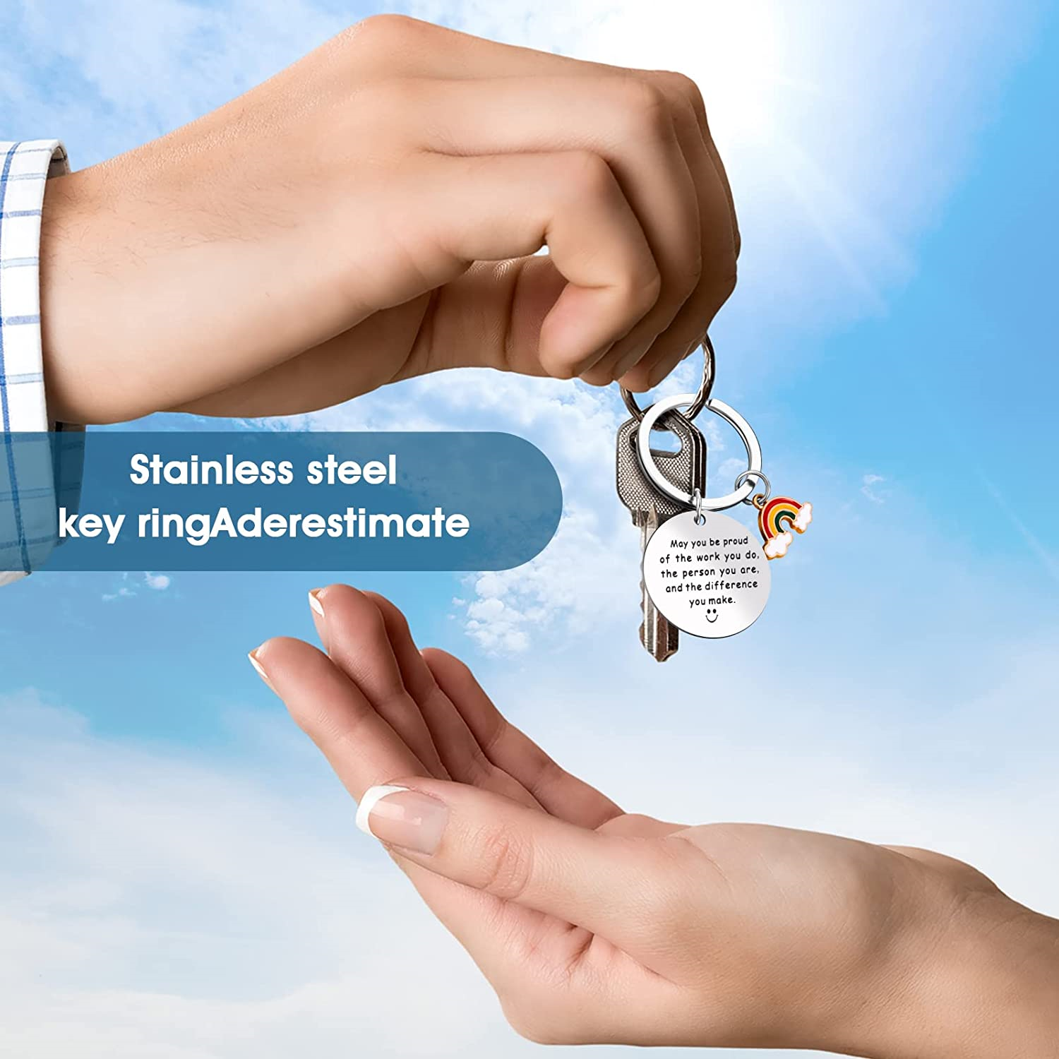 Gift for Colleague Work Friend Job Partner Staff Thank You Keyring ...