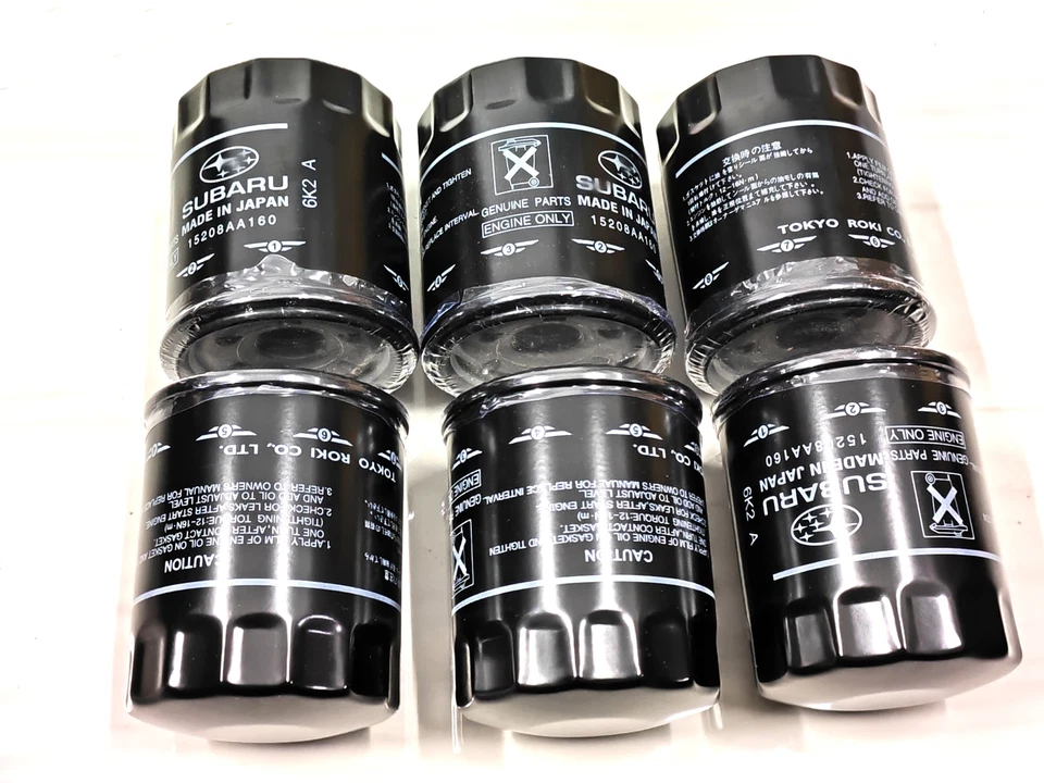 New Subaru Engine Oil Filter 6 PACK 15208AA160 for Impreza Legacy Forester US Foto 2 de 4