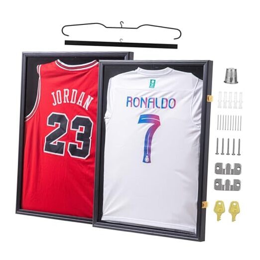 Jersey Frame Display Case 2 Pack Black 98% UV Protection Black Pack of 2-image