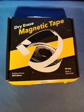 25Ft Dry Erase Magnetic Tape Strips - Blank Write on Magnets - Sticky
