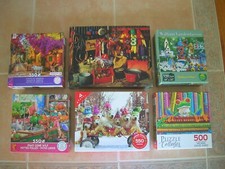 6 Jigsaw PUZZLES 500 550 Pieces variety Lot ALL complete Paws Gone Wild Ceaco