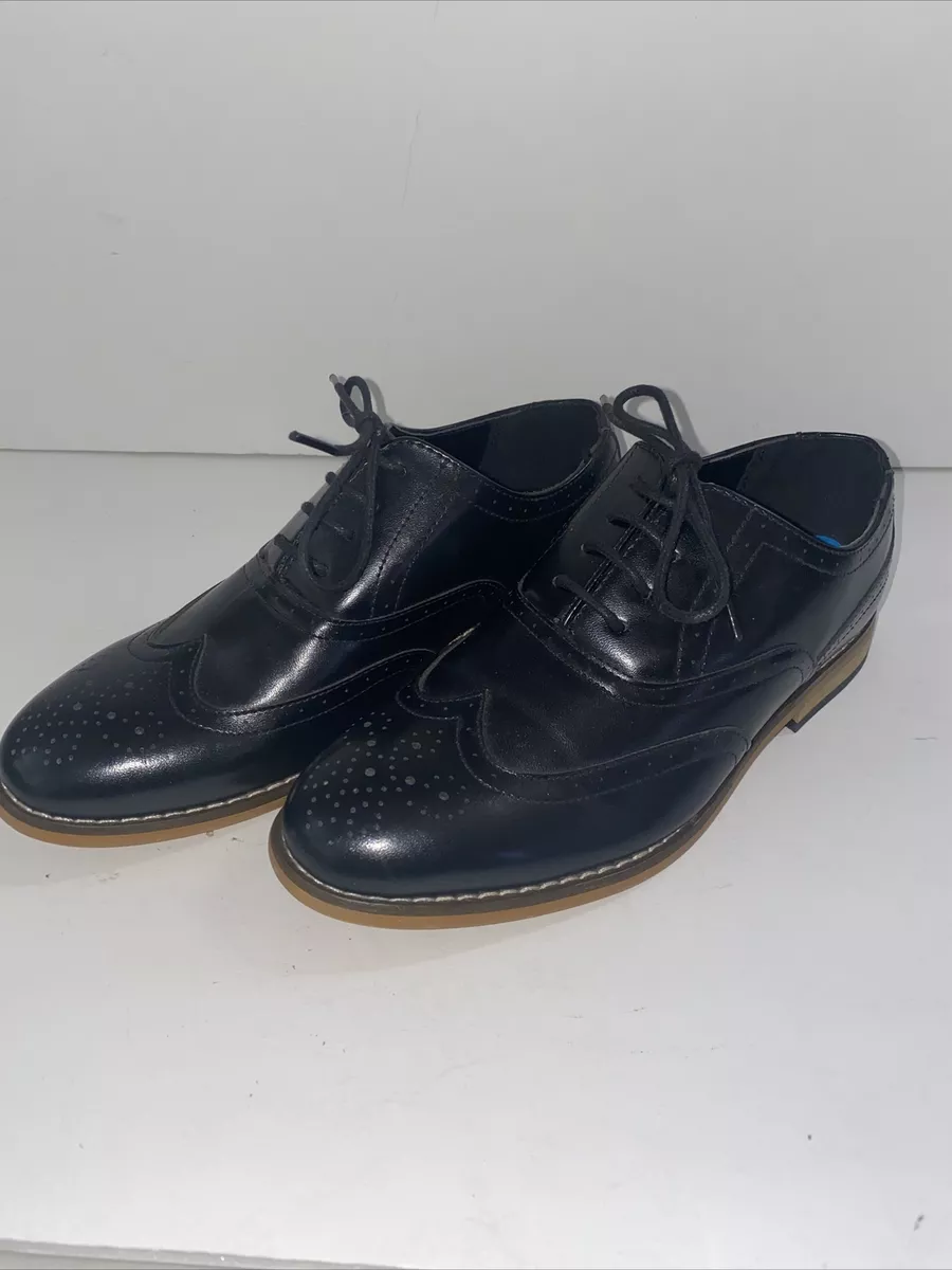 Stacy Adams Dress Shoes Boys 1.5M Black Dunbar Wingtip Oxford