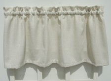 Light Beige Faux Burlap Linen Window Treatment Valance