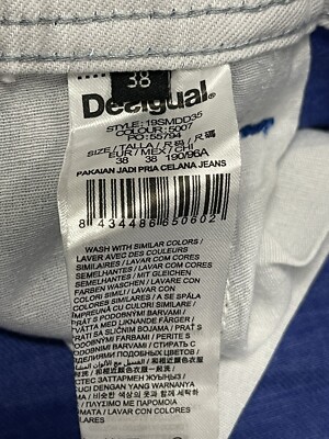 Desigual Jeans Mens 38x32 Slim Straight Denim Pants Stretch Bluish