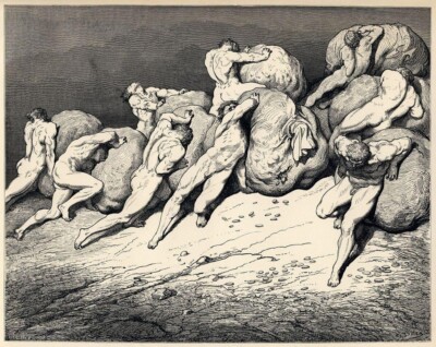 Sinners Gustave Doré 1866 Divine Comedy Inferno Dante Alighieri Literary Print