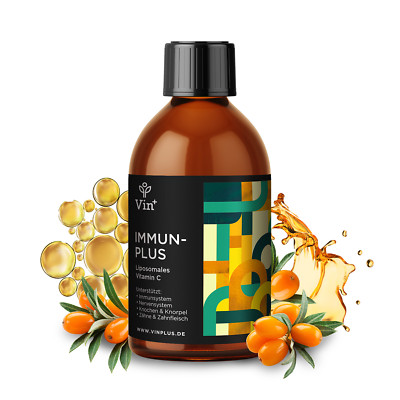 Vinplus Liposomales Vitamin C mit Sanddorn | Hochdosiert | Immunsystem stärken