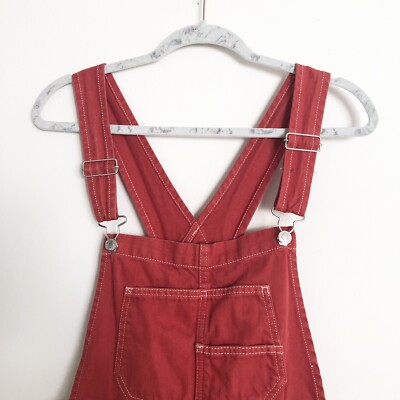 red denim overall dress Tico Jumper Dress - Red