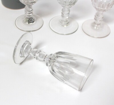 4 Verres à Porto Baccarat Modèle Gondole – Cristal Art Déco 1920-1949