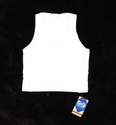 NFinity Scoop Neck Tank Top White Tennis Pickleball Sleeveless Top Womens XS
