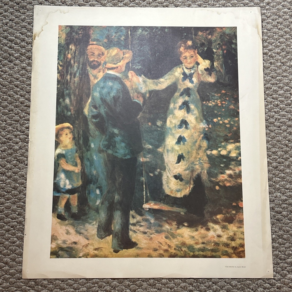 THE SWING by Pierre-Auguste RENOIR Impressionist Old Print Vintage
