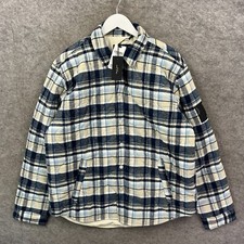 Rag And Bone Jacke Herren XL blau kariert Flanell wattiert Dane Overshirt lässig neu mit Etikett