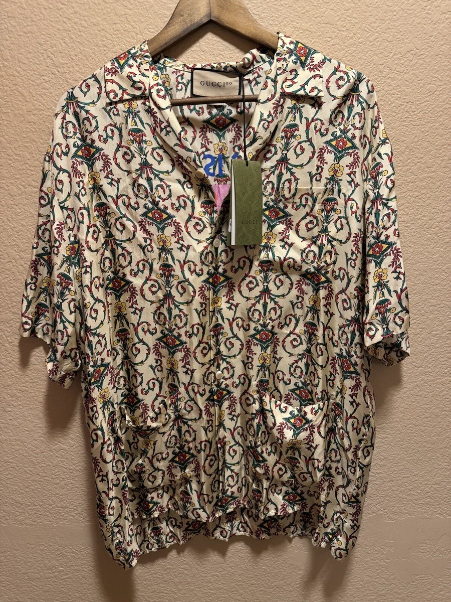 New Gucci 100 Anniversary Limited Edition Logo Silk Casual New Gucci 100 Anniversary Limited Edition Logo Silk Casual