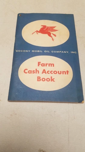 Vintage Socony Mobil Oil Company, Inc. Fram Cash Account Book 1958 (V)