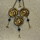 Incredible Etruscan Revival Vintage Tassel Necklace Gold Blue Rust Round Beaded — photo 7