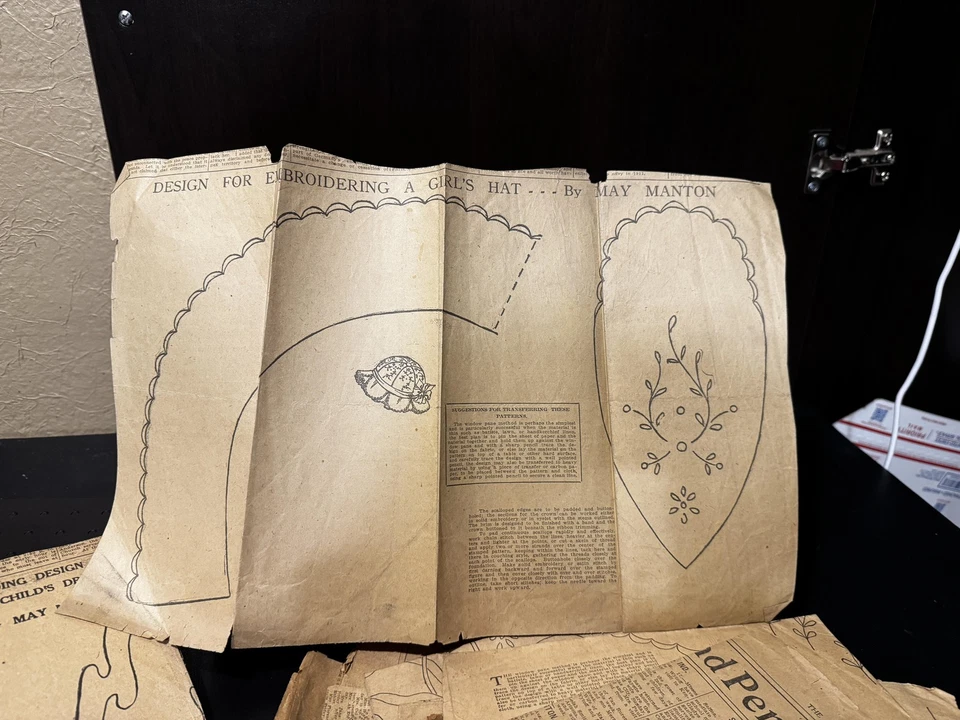 Lote De 48 Patrones De Aguja May Manton De Colección Años 1910 Periódico Original Foto 3 de 4